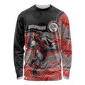 Custom Dolphins Long Sleeve Shirt Fish Mascot With Aboriginal Indigenous