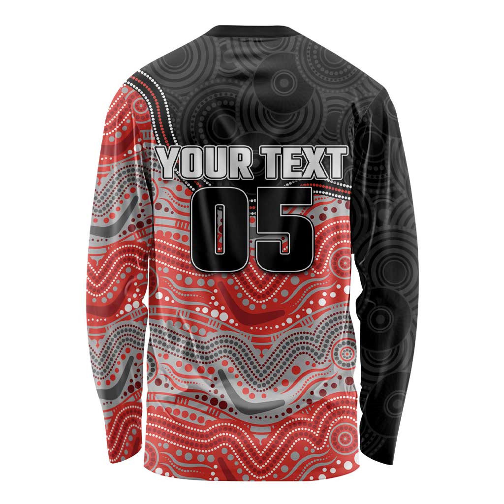 Custom Dolphins Long Sleeve Shirt Fish Mascot With Aboriginal Indigenous