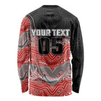 Custom Dolphins Long Sleeve Shirt Fish Mascot With Aboriginal Indigenous