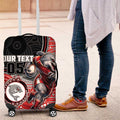 Custom Dolphins Luggage Cover Fish Mascot With Aboriginal Indigenous