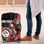 Custom Dolphins Luggage Cover Fish Mascot With Aboriginal Indigenous