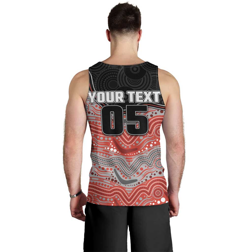Custom Dolphins Men Tank Top Fish Mascot With Aboriginal Indigenous