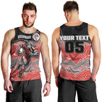 Custom Dolphins Men Tank Top Fish Mascot With Aboriginal Indigenous
