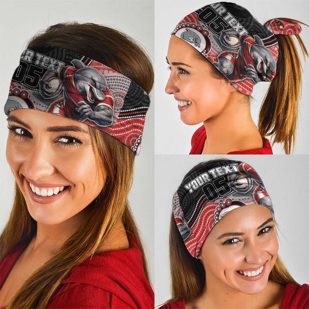 Custom Dolphins Neck Gaiter Fish Mascot With Aboriginal Indigenous