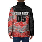 Custom Dolphins Padded Jacket Fish Mascot With Aboriginal Indigenous
