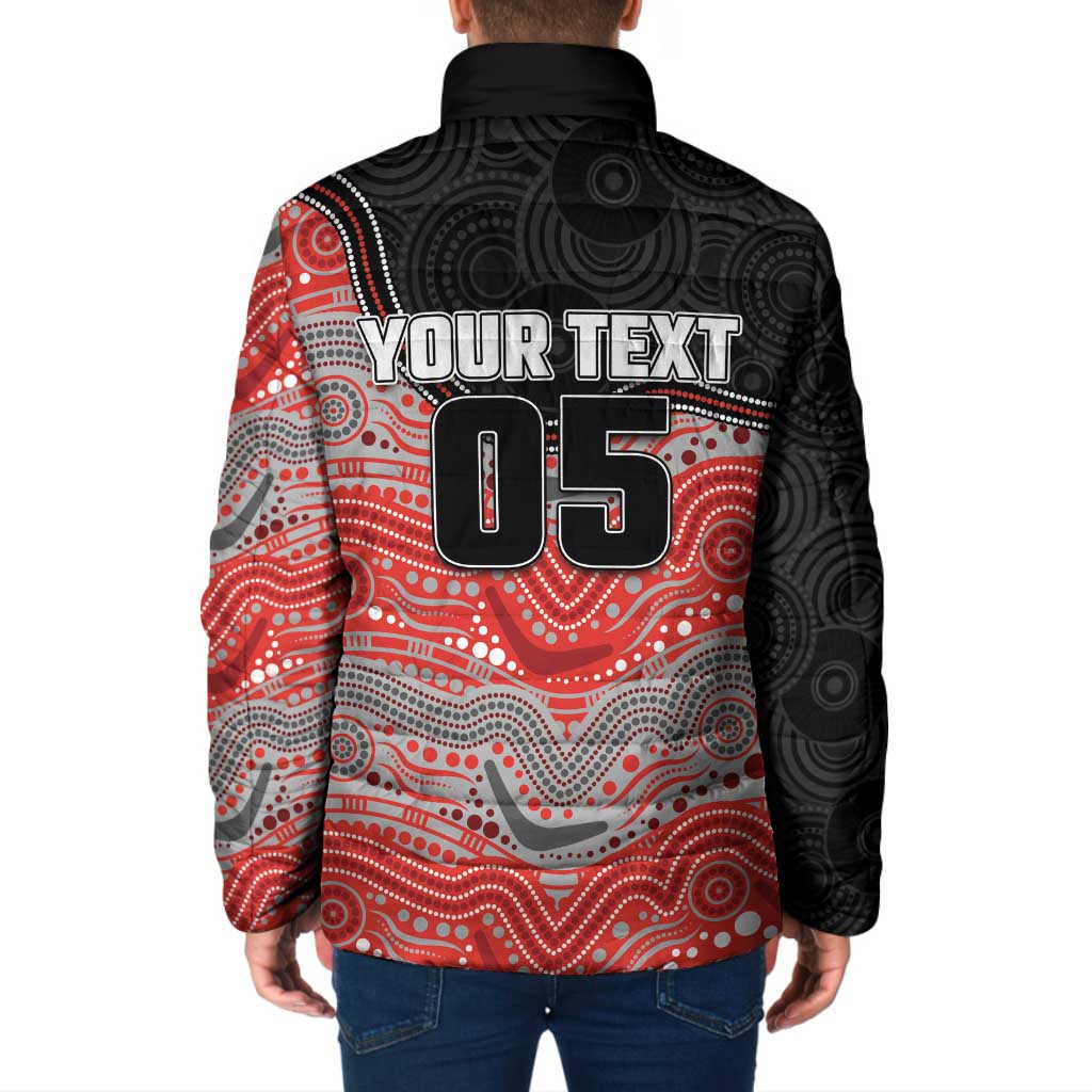 Custom Dolphins Padded Jacket Fish Mascot With Aboriginal Indigenous