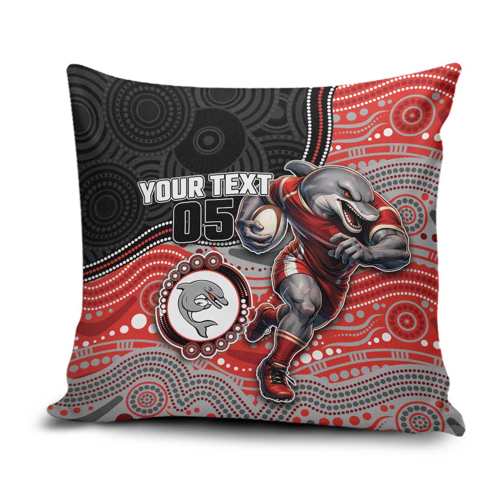 Custom Dolphins Pillow Cover Fish Mascot With Aboriginal Indigenous