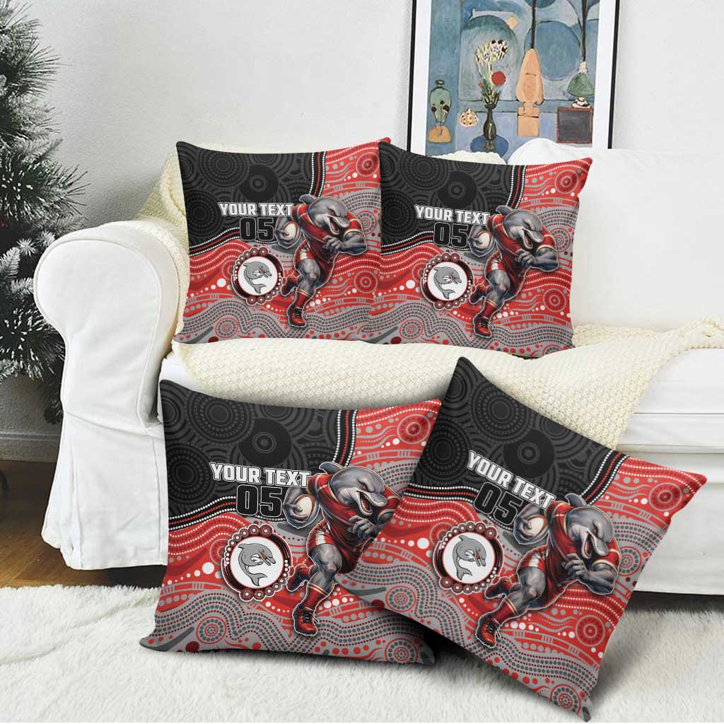 Custom Dolphins Pillow Cover Fish Mascot With Aboriginal Indigenous