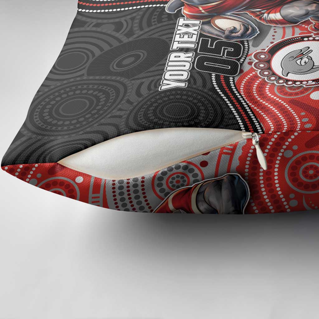 Custom Dolphins Pillow Cover Fish Mascot With Aboriginal Indigenous
