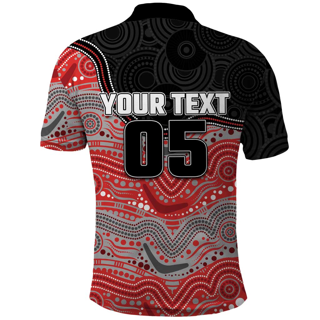 Custom Dolphins Polo Shirt Fish Mascot With Aboriginal Indigenous