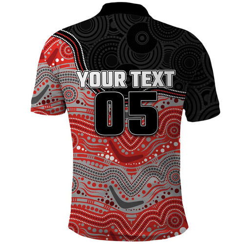 Custom Dolphins Polo Shirt Fish Mascot With Aboriginal Indigenous