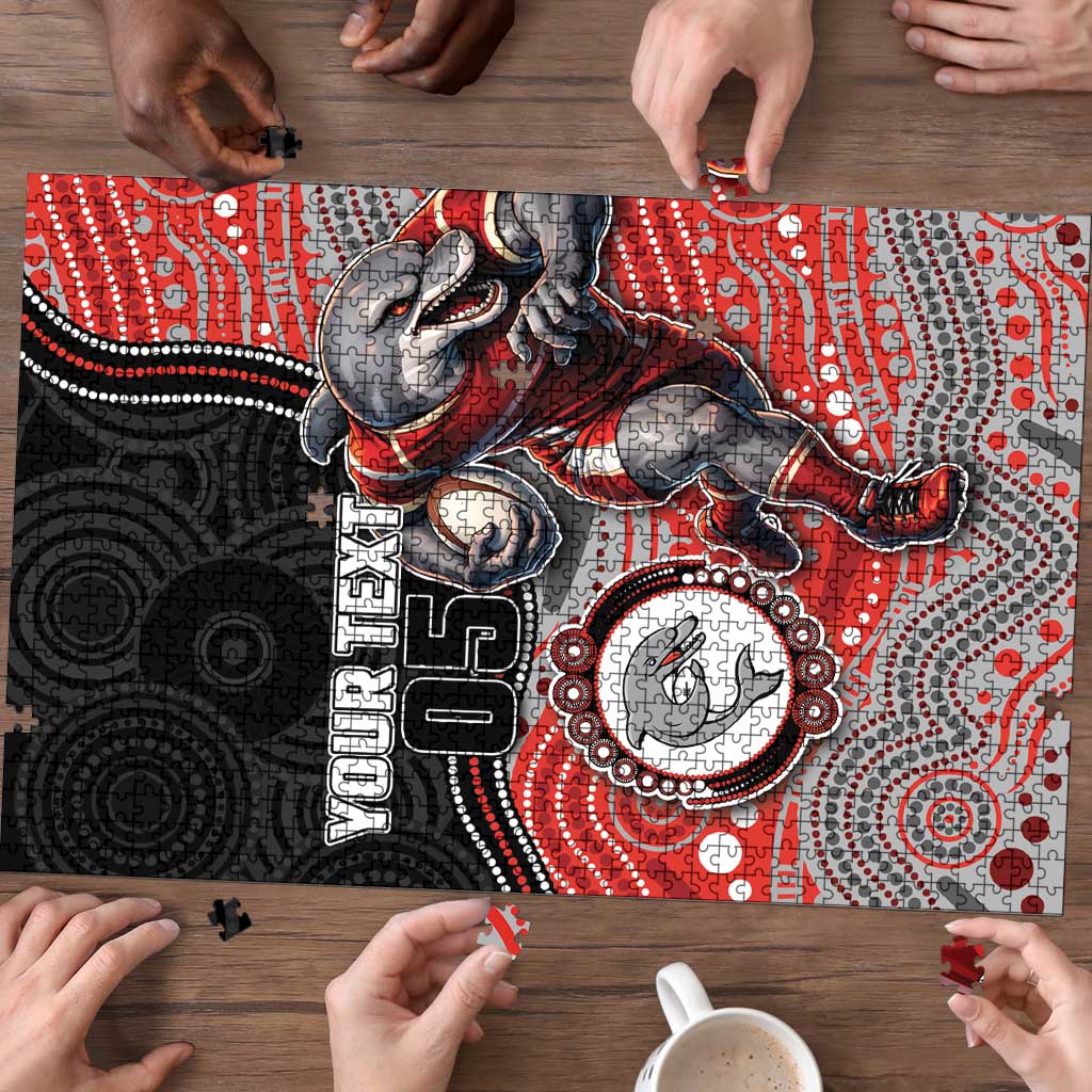 Custom Dolphins Puzzle Fish Mascot With Aboriginal Indigenous
