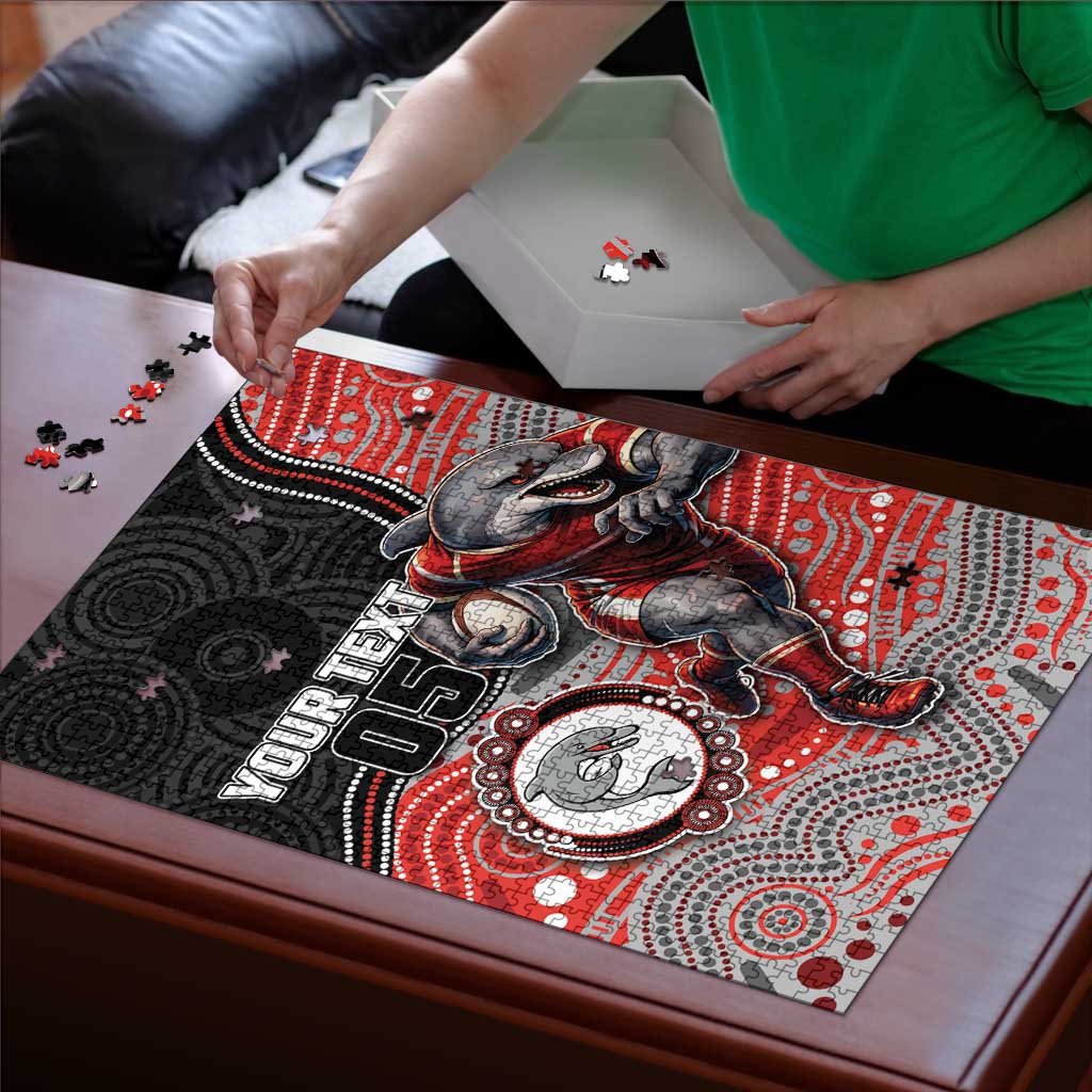 Custom Dolphins Puzzle Fish Mascot With Aboriginal Indigenous