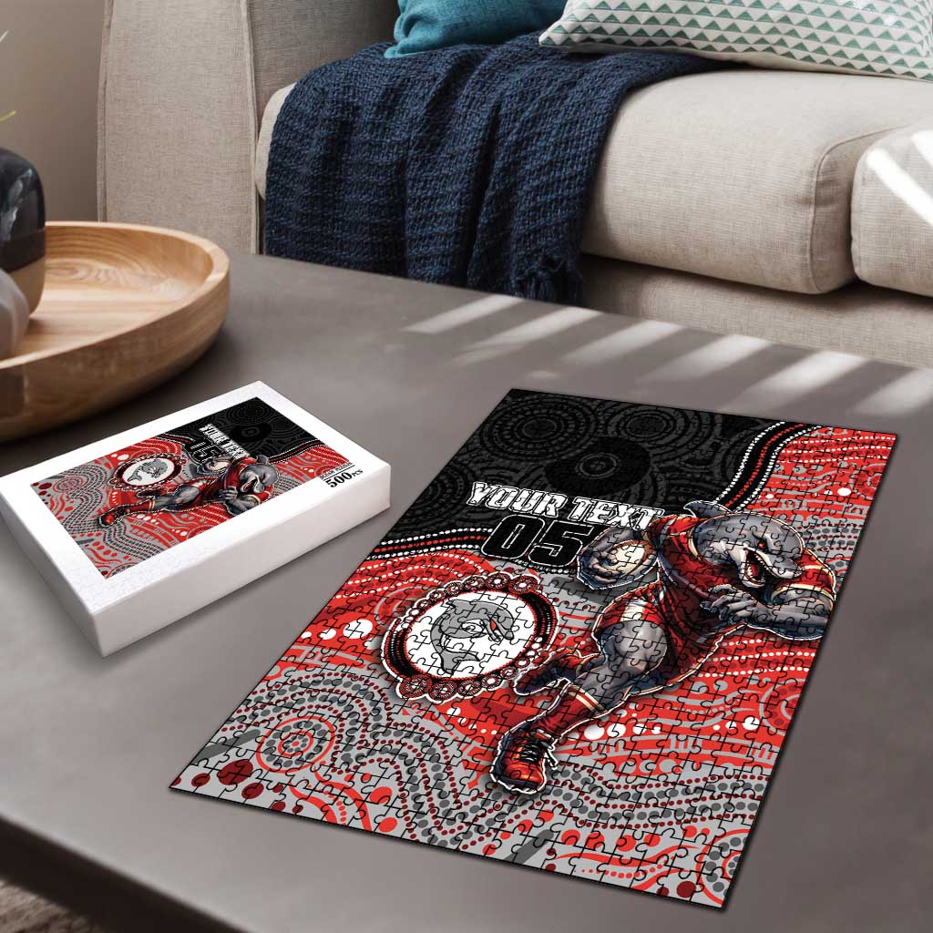 Custom Dolphins Puzzle Fish Mascot With Aboriginal Indigenous
