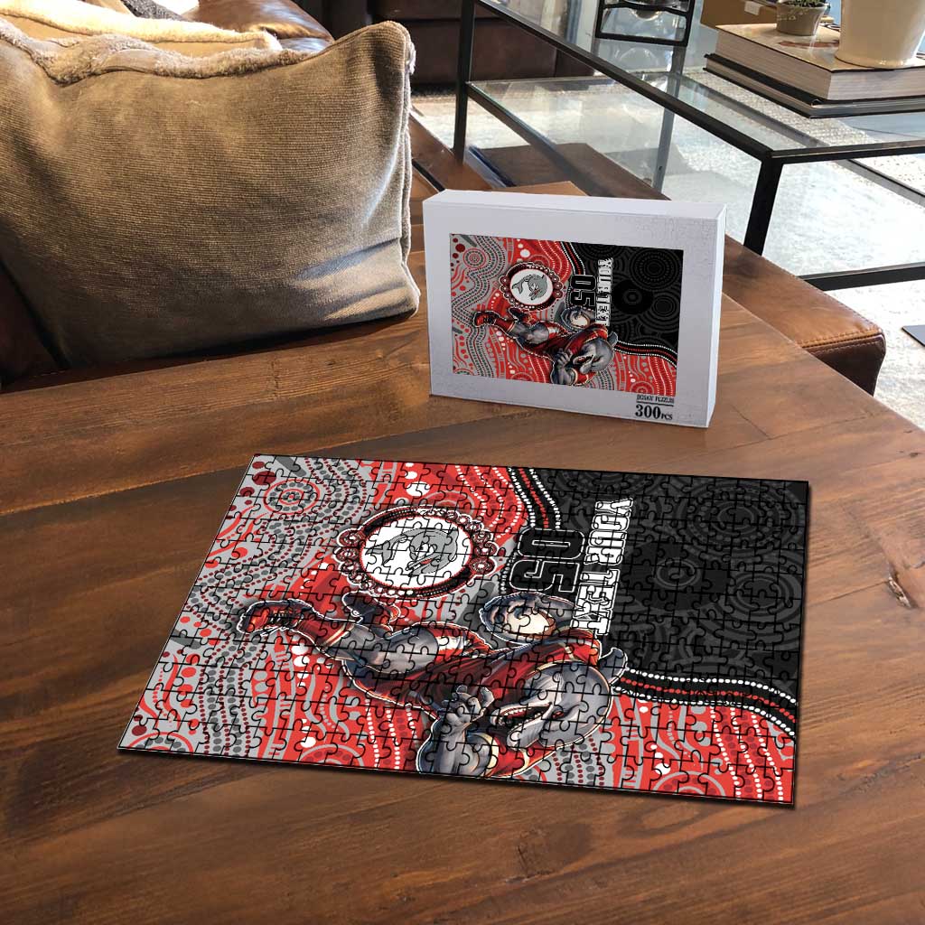 Custom Dolphins Puzzle Fish Mascot With Aboriginal Indigenous