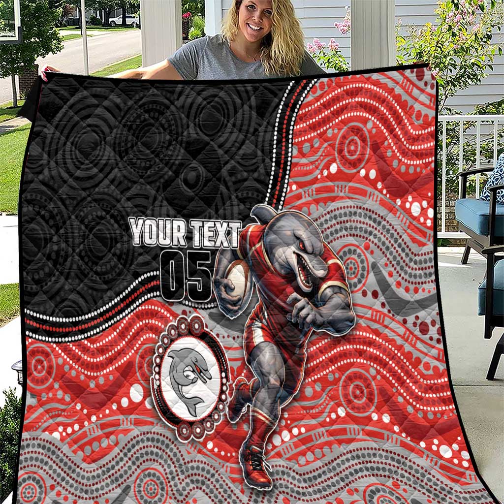 Custom Dolphins Quilt Fish Mascot With Aboriginal Indigenous