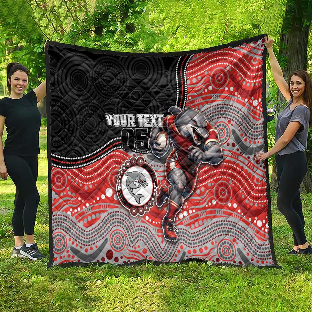 Custom Dolphins Quilt Fish Mascot With Aboriginal Indigenous