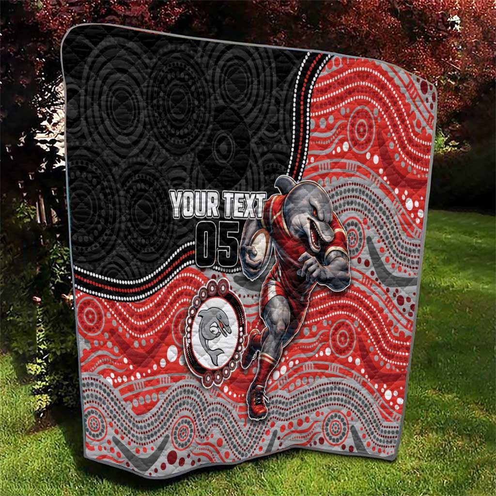 Custom Dolphins Quilt Fish Mascot With Aboriginal Indigenous