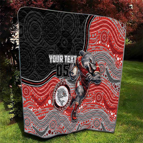 Custom Dolphins Quilt Fish Mascot With Aboriginal Indigenous