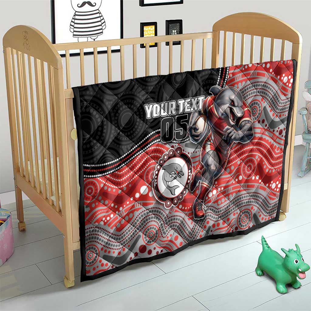 Custom Dolphins Quilt Fish Mascot With Aboriginal Indigenous