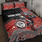 Custom Dolphins Quilt Bed Set Fish Mascot With Aboriginal Indigenous