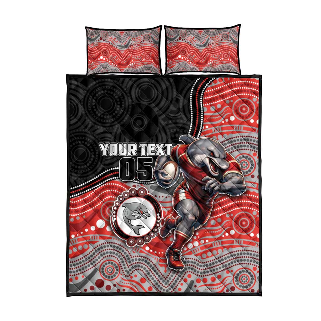 Custom Dolphins Quilt Bed Set Fish Mascot With Aboriginal Indigenous