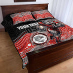 Custom Dolphins Quilt Bed Set Fish Mascot With Aboriginal Indigenous
