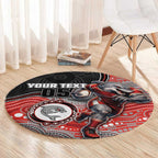Custom Dolphins Round Carpet Fish Mascot With Aboriginal Indigenous