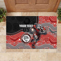 Custom Dolphins Rubber Doormat Fish Mascot With Aboriginal Indigenous