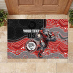 Custom Dolphins Rubber Doormat Fish Mascot With Aboriginal Indigenous