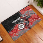 Custom Dolphins Rubber Doormat Fish Mascot With Aboriginal Indigenous