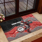 Custom Dolphins Rubber Doormat Fish Mascot With Aboriginal Indigenous