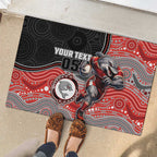 Custom Dolphins Rubber Doormat Fish Mascot With Aboriginal Indigenous