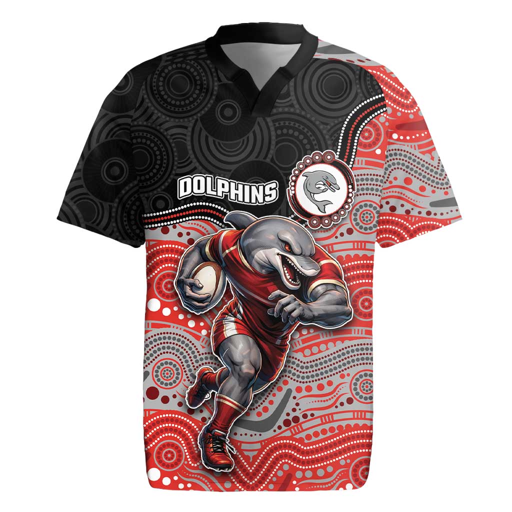 Custom Dolphins Rugby Jersey Fish Mascot With Aboriginal Indigenous