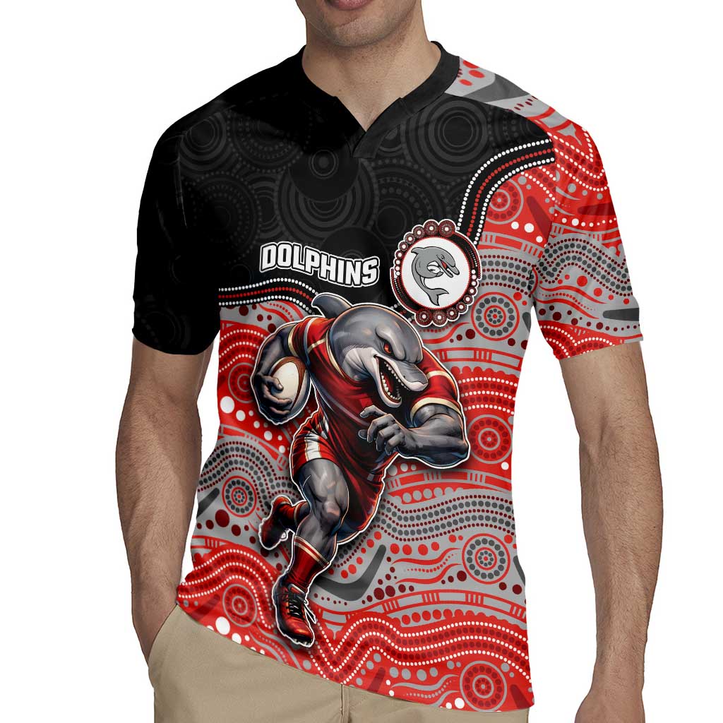 Custom Dolphins Rugby Jersey Fish Mascot With Aboriginal Indigenous