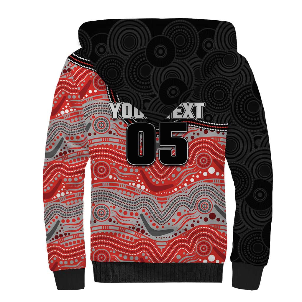 Custom Dolphins Sherpa Hoodie Fish Mascot With Aboriginal Indigenous