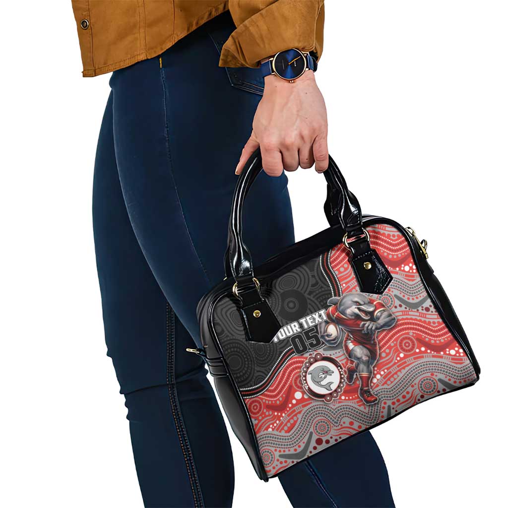 Custom Dolphins Shoulder Handbag Fish Mascot With Aboriginal Indigenous