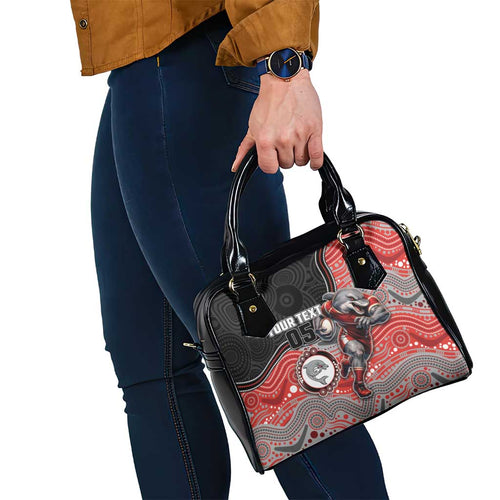 Custom Dolphins Shoulder Handbag Fish Mascot With Aboriginal Indigenous