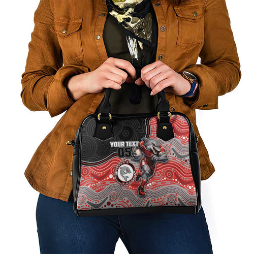 Custom Dolphins Shoulder Handbag Fish Mascot With Aboriginal Indigenous