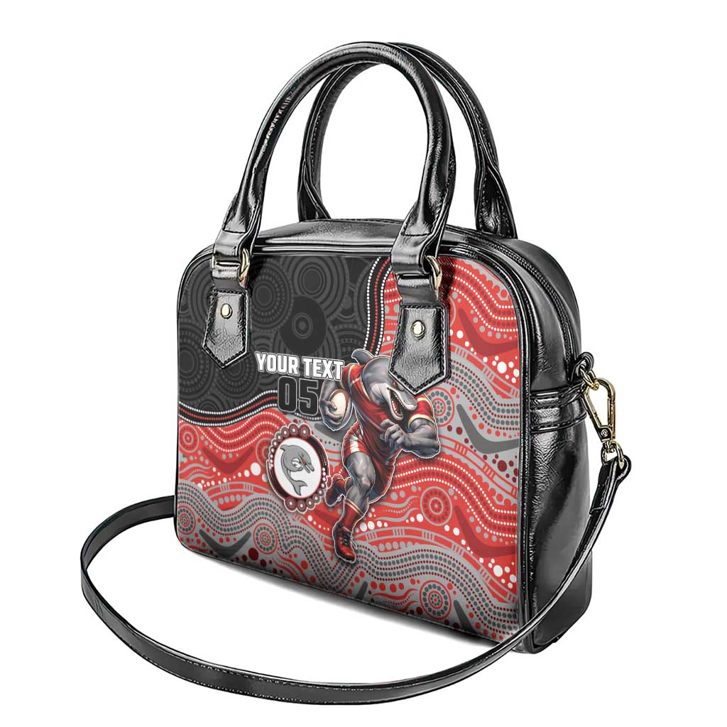 Custom Dolphins Shoulder Handbag Fish Mascot With Aboriginal Indigenous