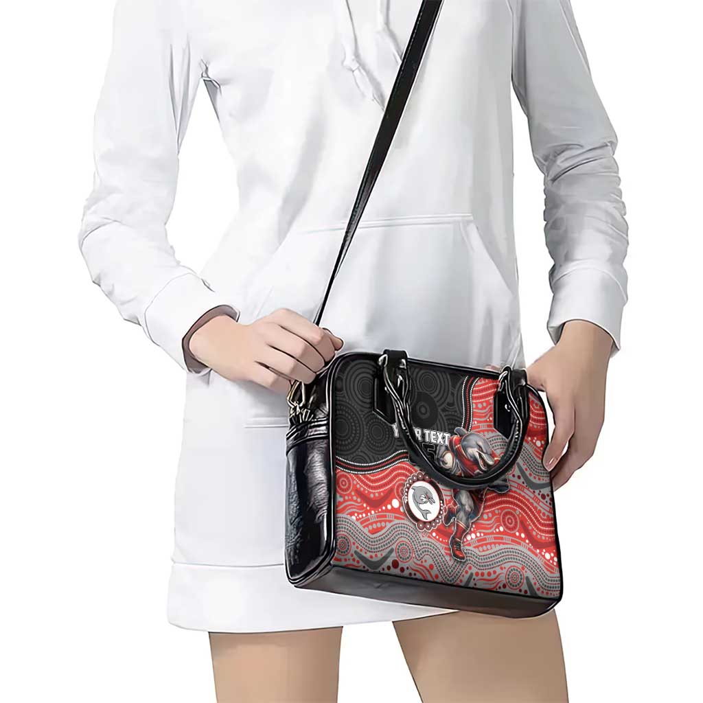 Custom Dolphins Shoulder Handbag Fish Mascot With Aboriginal Indigenous