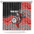 Custom Dolphins Shower Curtain Fish Mascot With Aboriginal Indigenous
