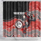 Custom Dolphins Shower Curtain Fish Mascot With Aboriginal Indigenous