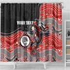 Custom Dolphins Shower Curtain Fish Mascot With Aboriginal Indigenous