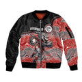 Custom Dolphins Sleeve Zip Bomber Jacket Fish Mascot With Aboriginal Indigenous