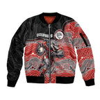 Custom Dolphins Sleeve Zip Bomber Jacket Fish Mascot With Aboriginal Indigenous