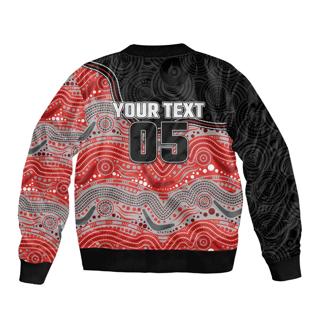 Custom Dolphins Sleeve Zip Bomber Jacket Fish Mascot With Aboriginal Indigenous