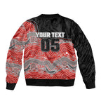 Custom Dolphins Sleeve Zip Bomber Jacket Fish Mascot With Aboriginal Indigenous