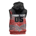 Custom Dolphins Sleeveless Hoodie Fish Mascot With Aboriginal Indigenous
