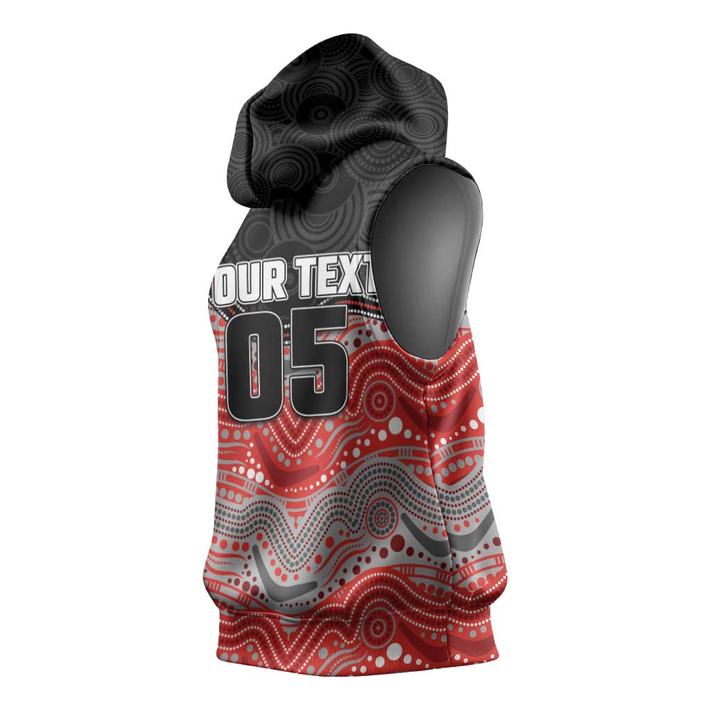 Custom Dolphins Sleeveless Hoodie Fish Mascot With Aboriginal Indigenous